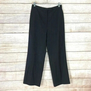Tahari Wool Blend Pants Solid Black St Leg